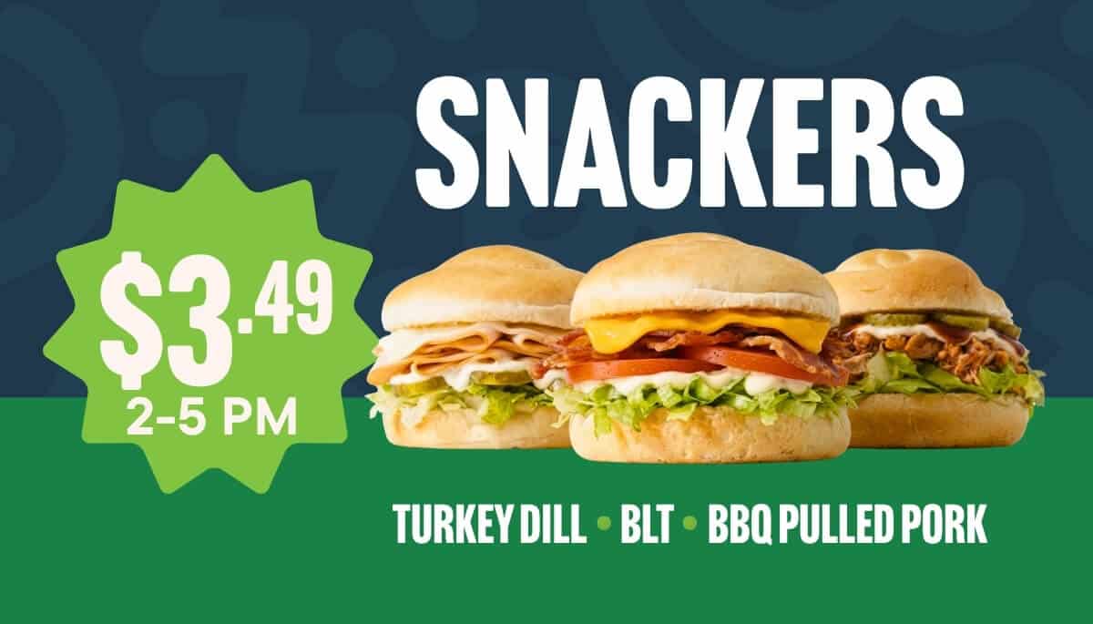 Turkey Dill, BLT, and BBQ Pulled Pork. Made with fresh ingredients and served on our new swirl buns, baked fresh in-house like always.